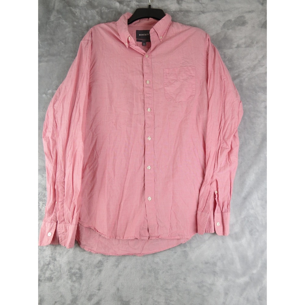 Bonobos‎ Mens Standard Fit Long Sleeve Button Down Shirt, Pink Medium